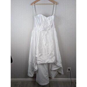 DB Studio Wedding Dress White Strapless High Low Gown 12 NWT